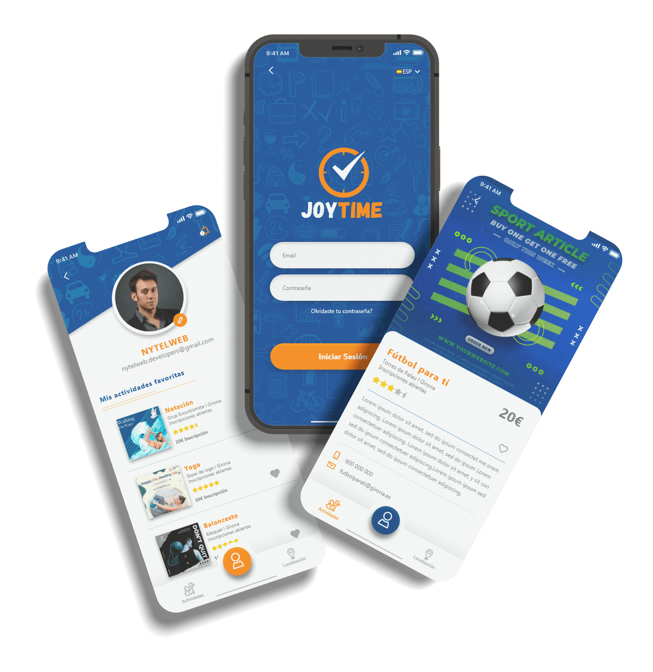 APP-APLICACIONES-MOVILES AZUL MOCKUP ACTIVIDADES EXTRAESCOLARES JOY TIME DISENO NYTELWEB-DEVELOPERS