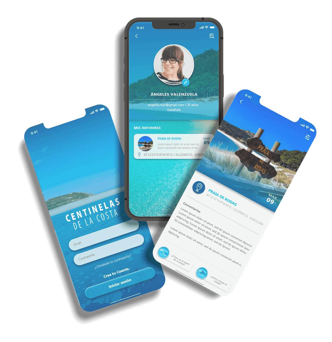 APP AZUL PLAYA UNIVERSIDAD DE VIGO CENTINELAS NYTELWEB DEVELOPERS