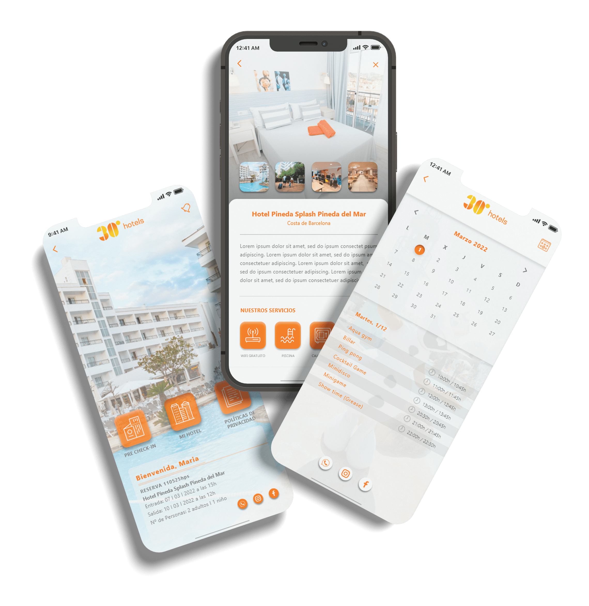 APP HOTEL HUESPED CLIENTES NARANJA AMARILLO HOTELES 30 GRADOS NYTELWEB DEVELOPERS