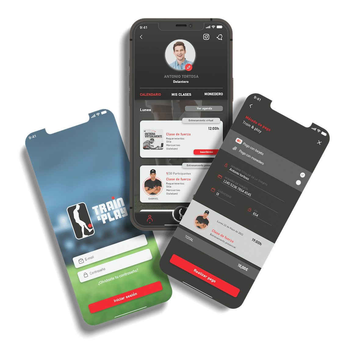 APP ROJO NEGRO DEPORTE BALON FUTBOL TRAIN AND PLAY NYTELWEB DEVELOPERS